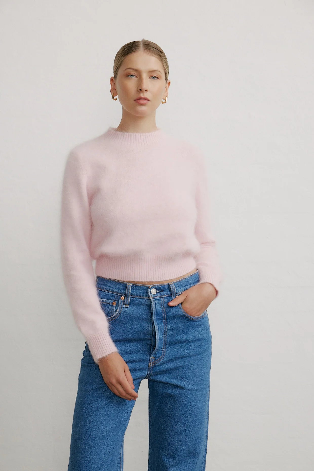 Pia cropped knit, rosewater