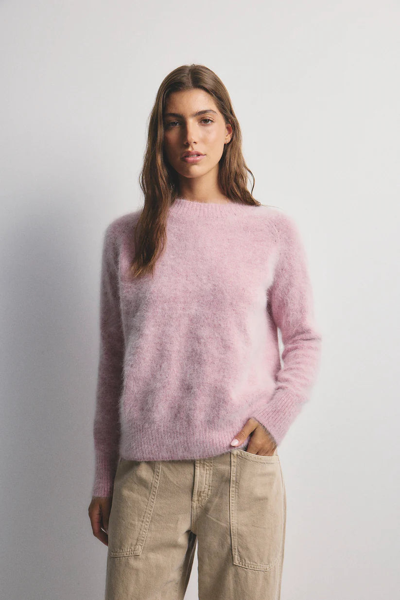 Adele Cashmere Crew Neck Knit - Petal Cloud