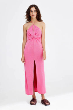 MILLIE HALTER DRESS, pop pink