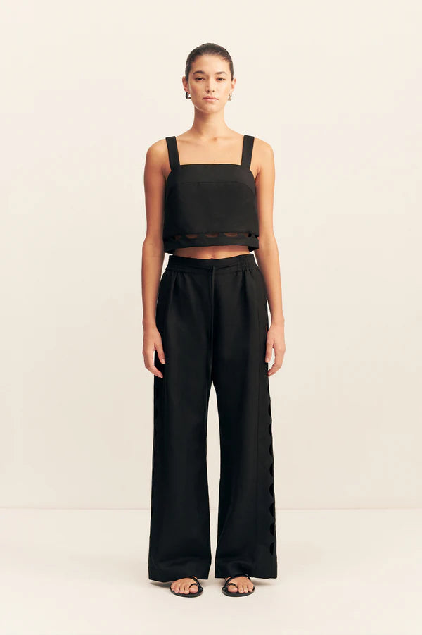 birdie scallop pant - black