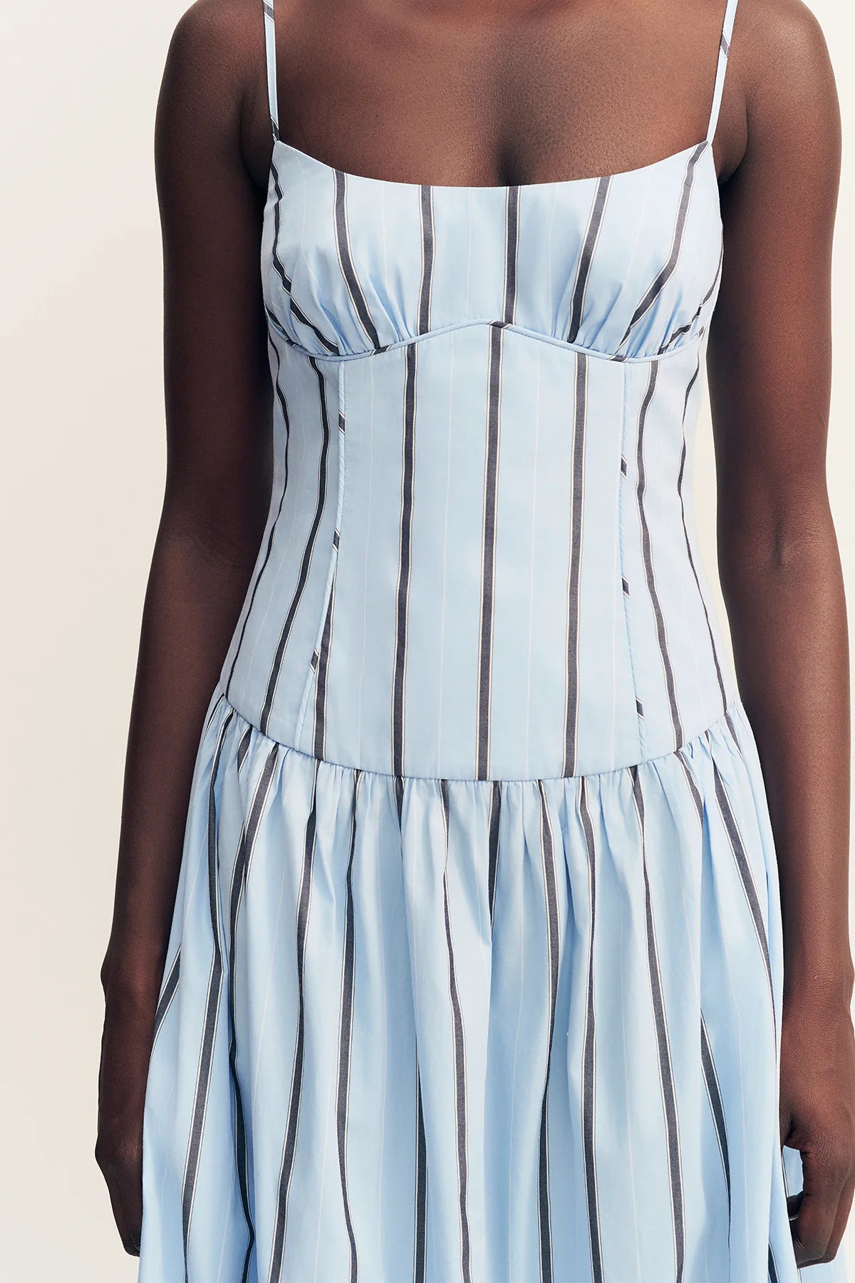 Saxon panelled bustier maxi dress