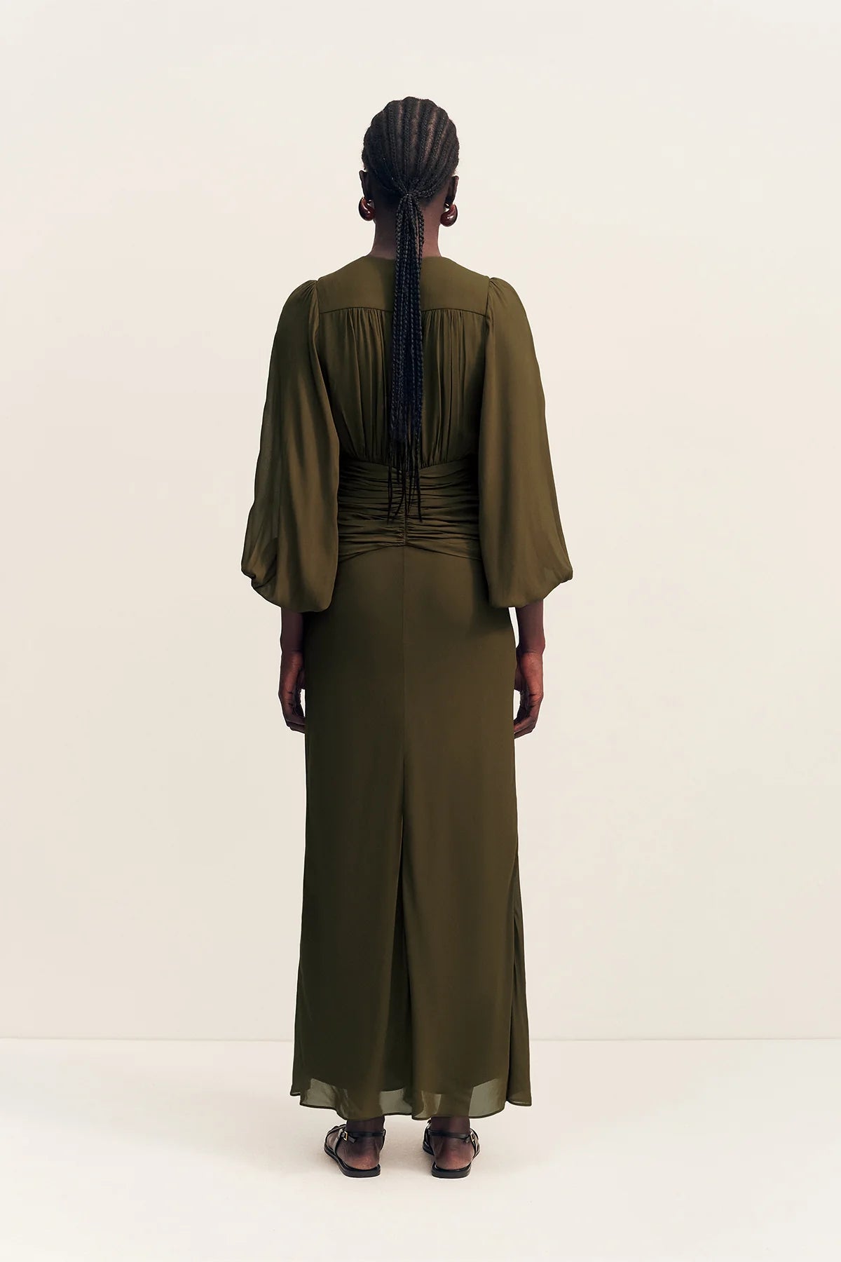 Juno high neck balloon sleeve maxi dress, jungle