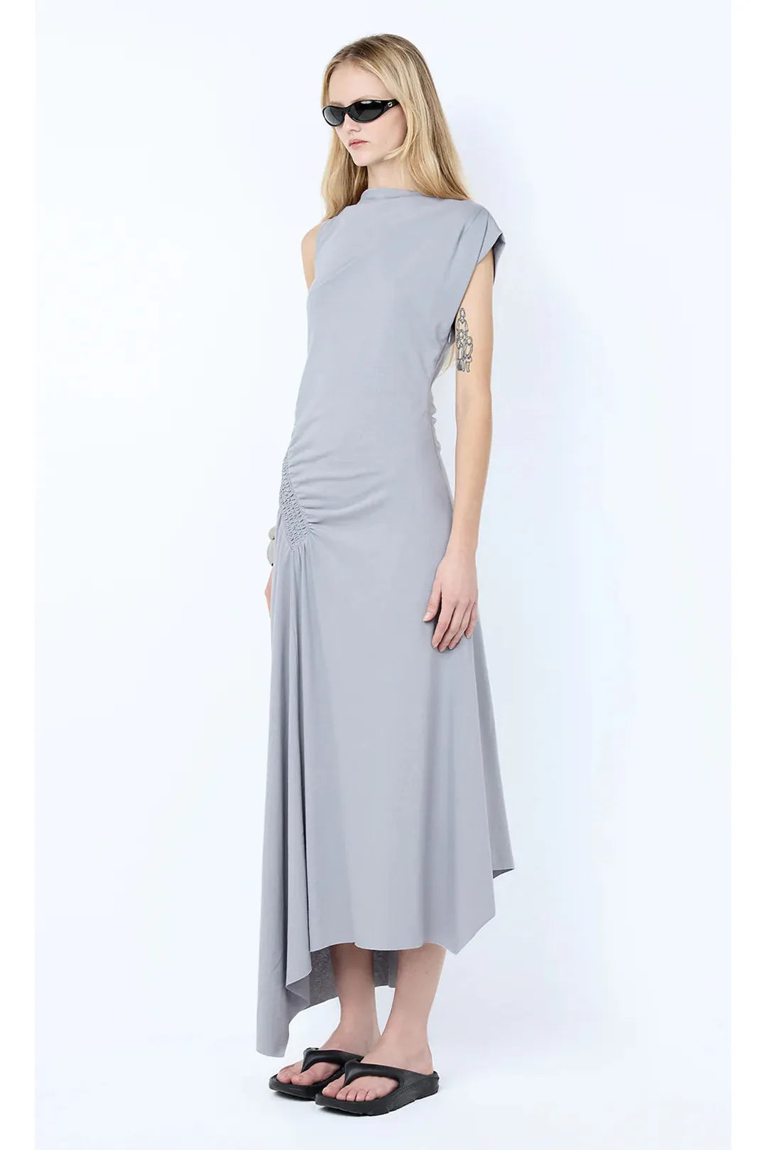 Ema asym dress, grey blue