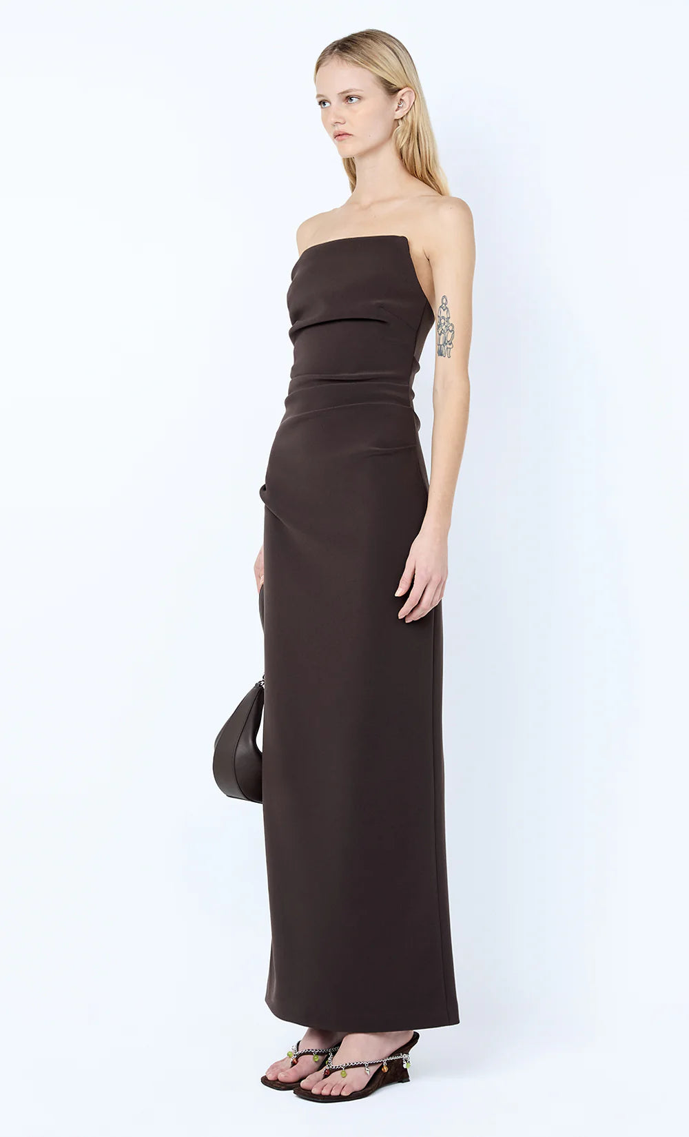 Lior strapless dress, espresso