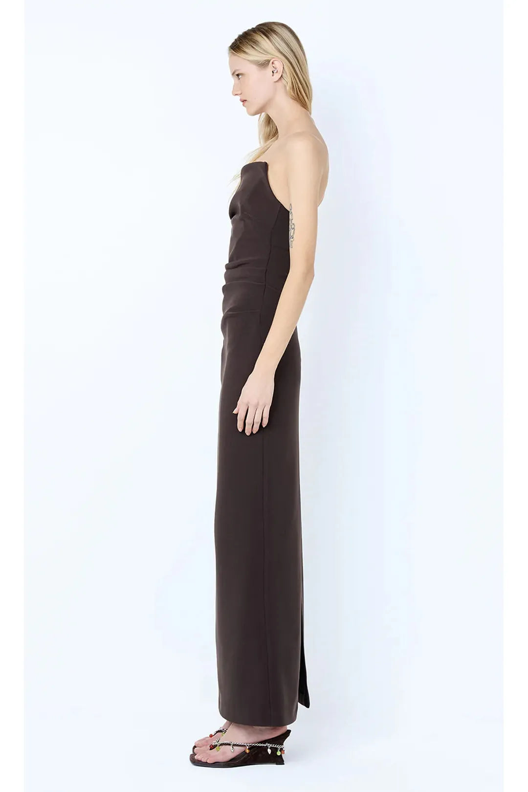 Lior strapless dress, espresso