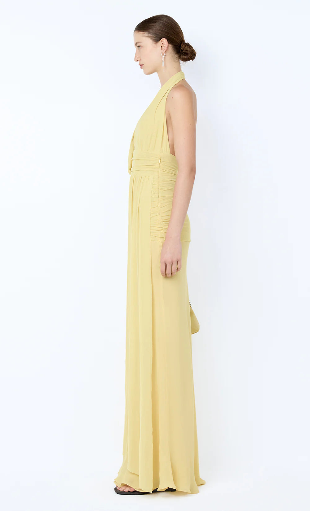 Cassius drape maxi dress, citron