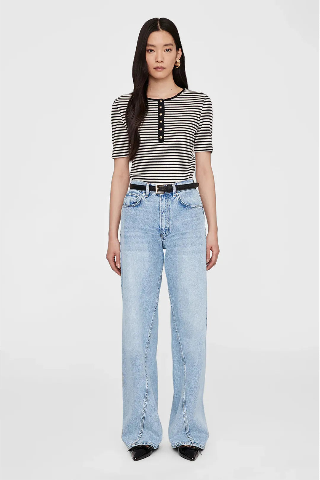 Alessia tee , cream & stripe
