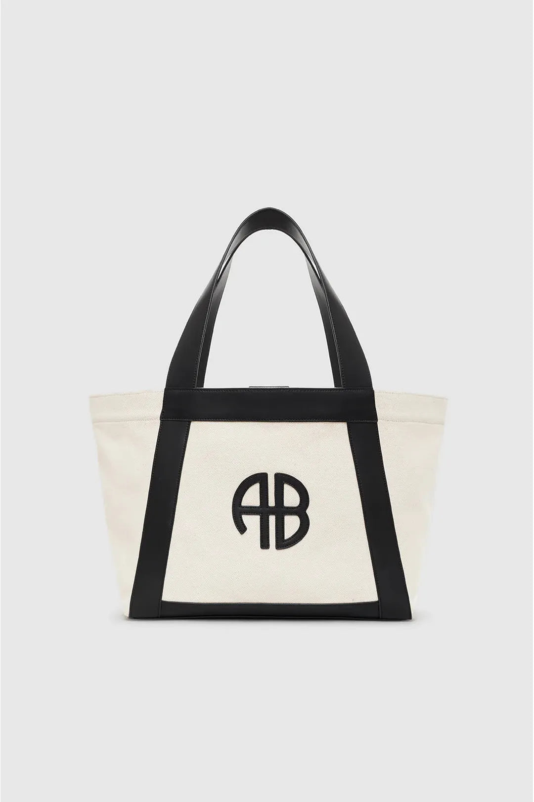 cara tote, natural canvas w/ black
