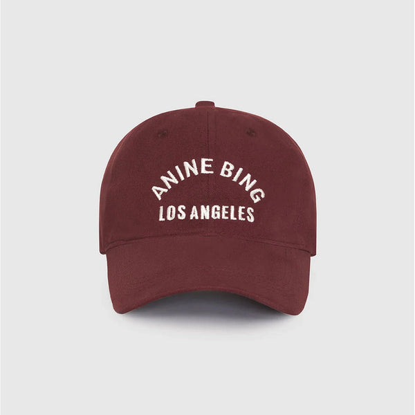 ANINE BING Jeremy Baseball Cap LA - Dark Cherry