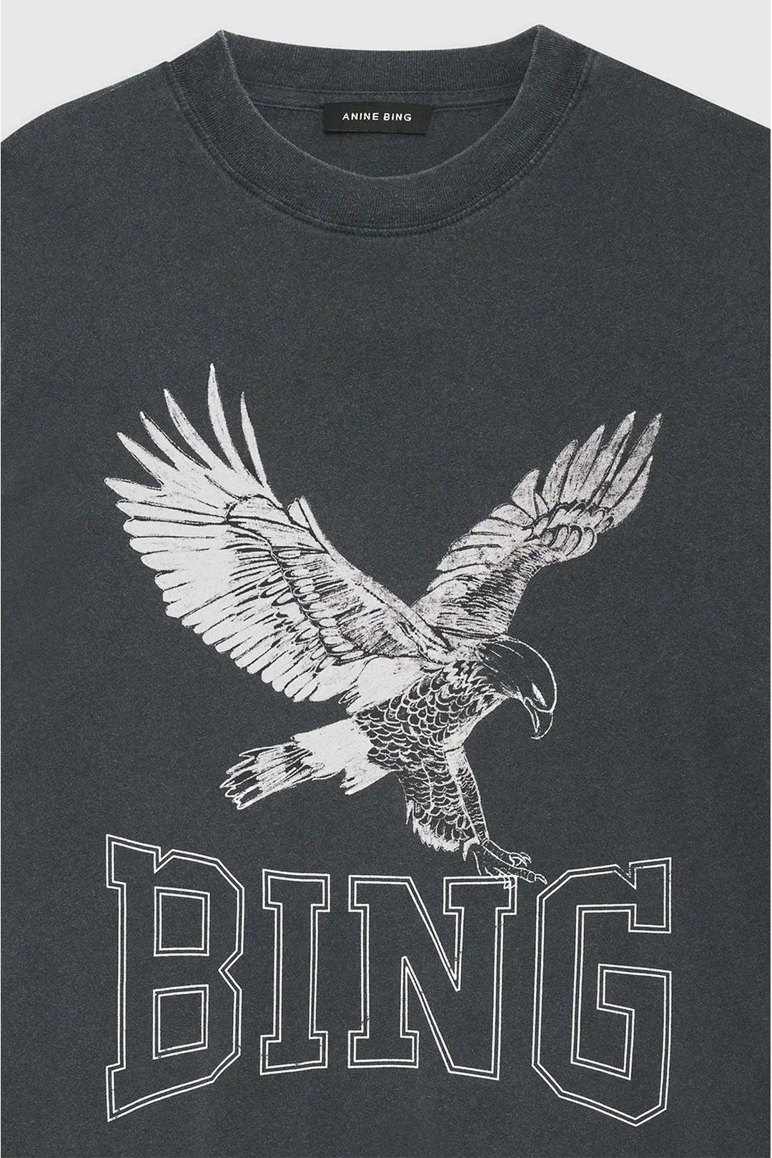 Lili retro tee eagle, washed black