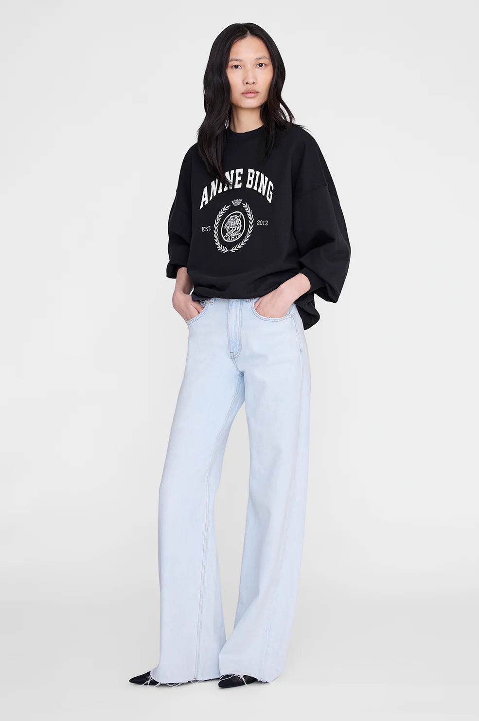 Miles sweatshirt collegiate, vintage black