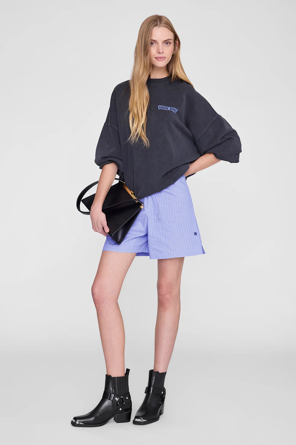 Miles sweatshirt palm, washed black