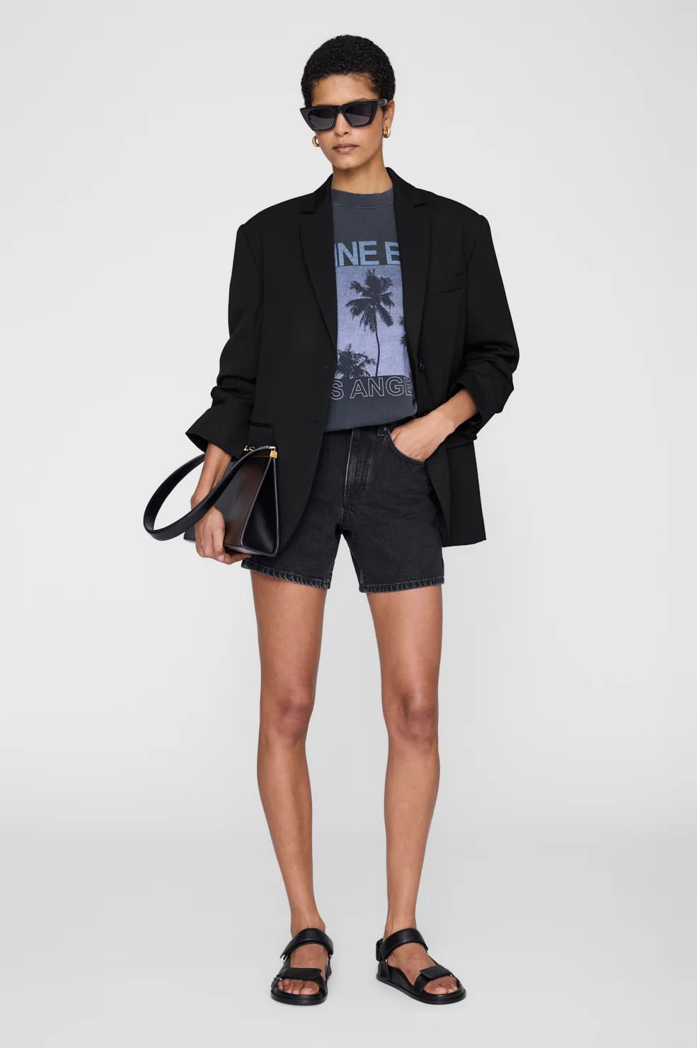 Miles sweatshirt palms, washed grey