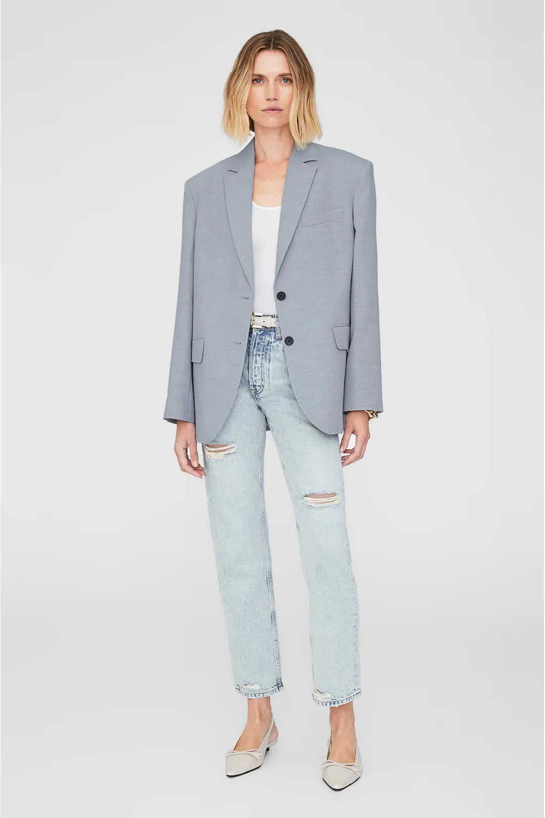 Quinn blazer, steel blue