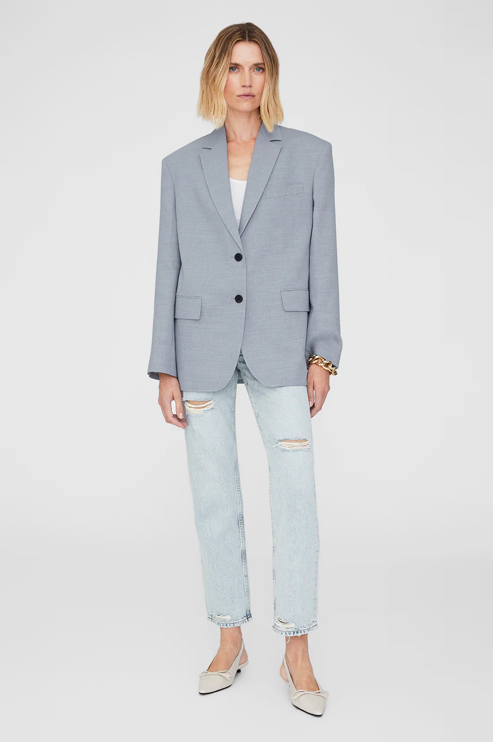 Quinn blazer, steel blue