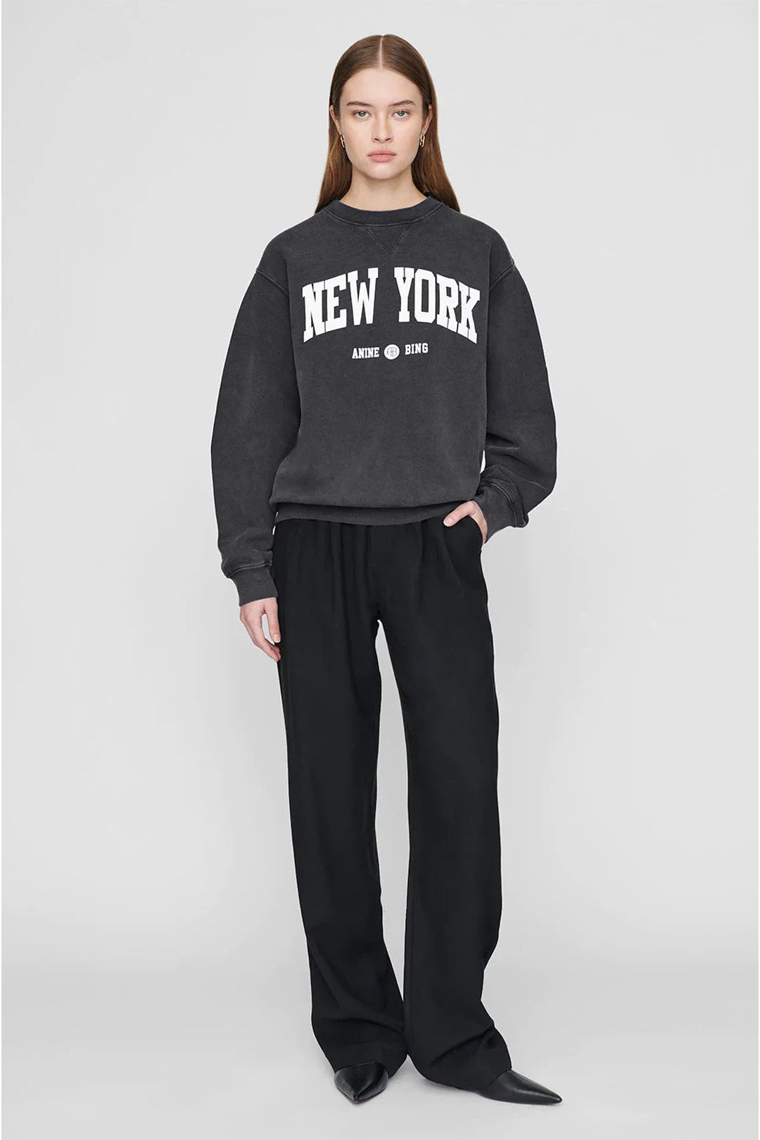 PREORDER Ramona sweatshirt university new york, washed black
