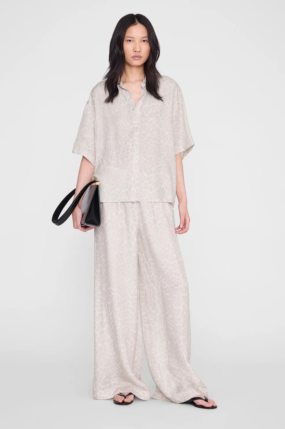 Coco shirt, washed white leopard