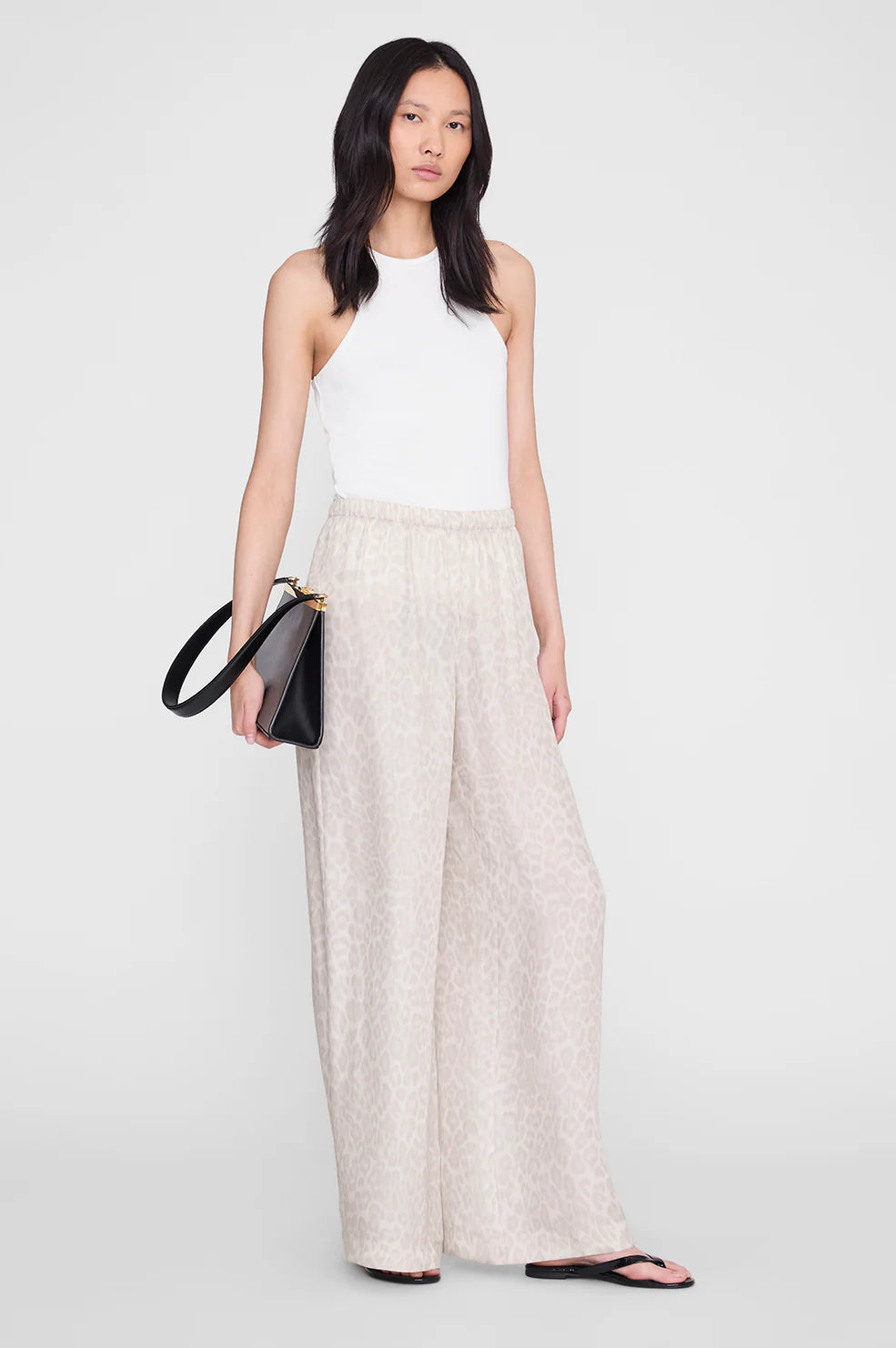Roslyn Pant, washed white leopard
