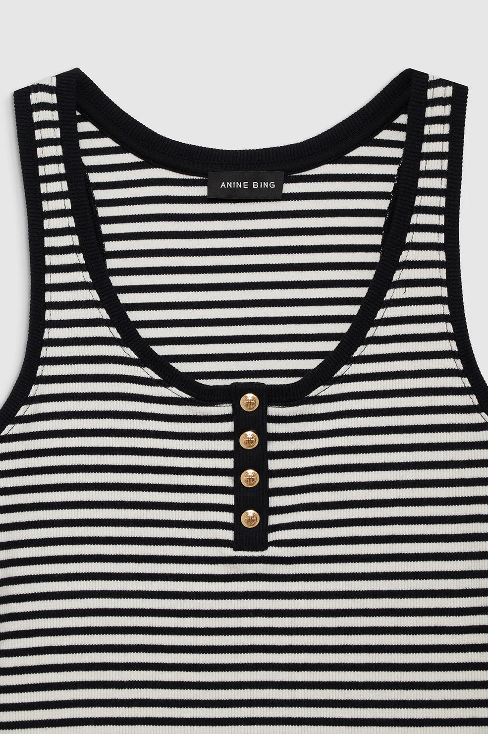 Alessia tank, cream & black stripe