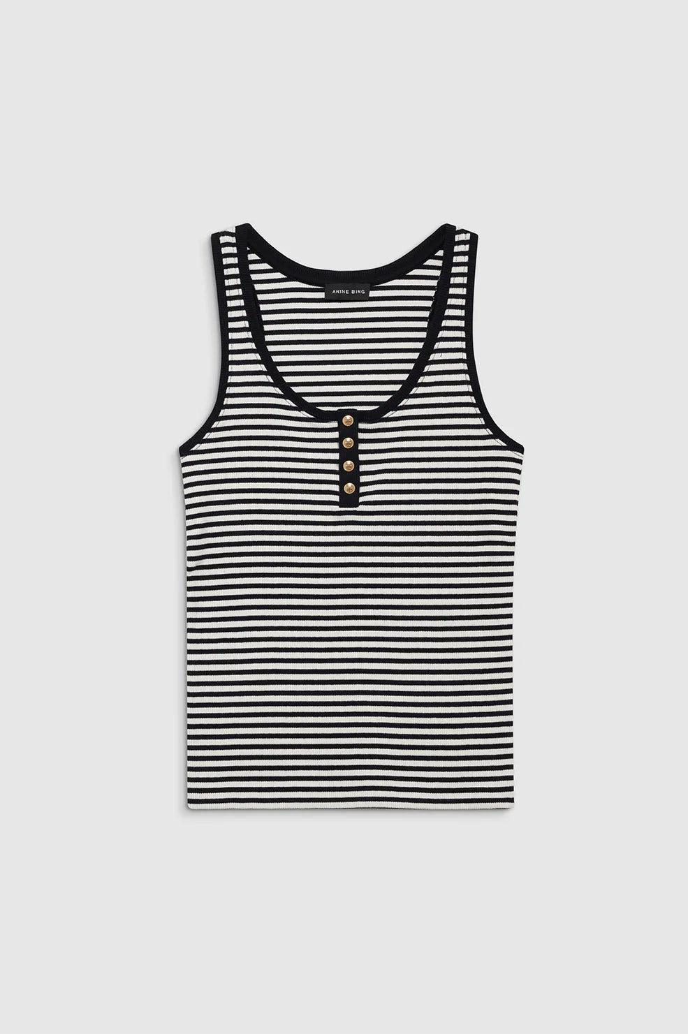 Alessia tank, cream & black stripe