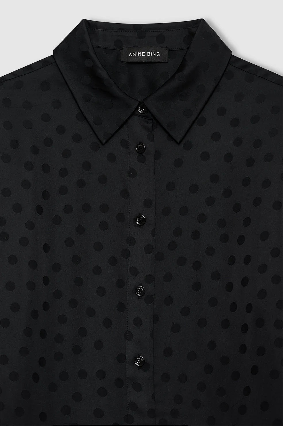 Amanda shirt, black dot jacquard