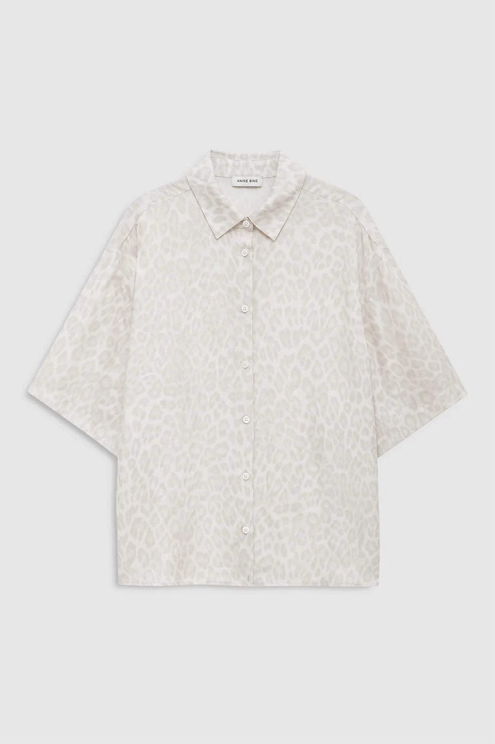 Coco shirt, washed white leopard
