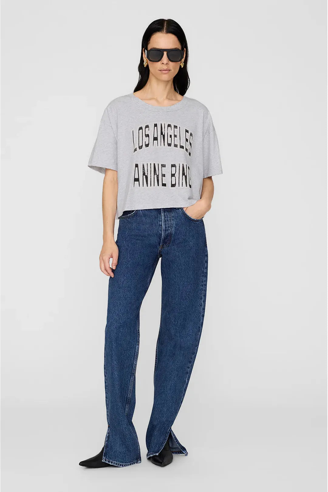Johnny cropped tee, grey