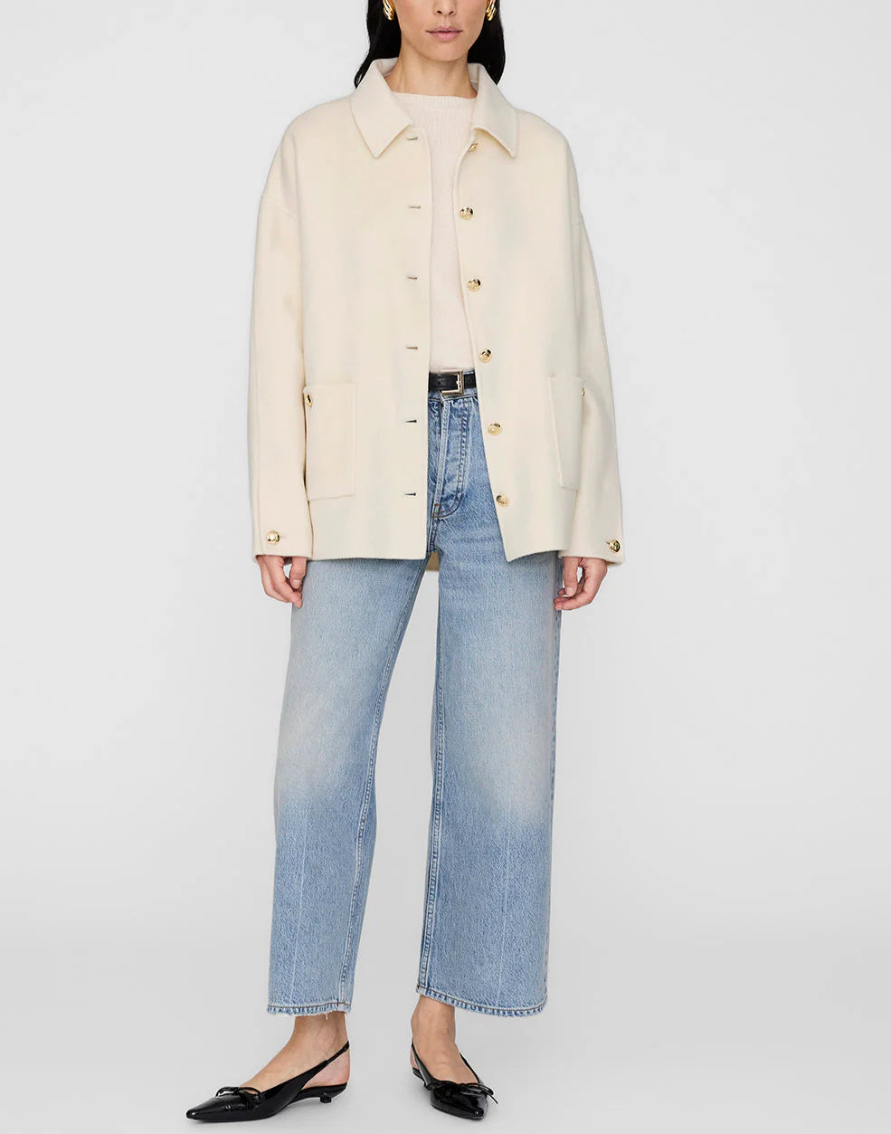 Luca jacket, Ivory cashmere blend