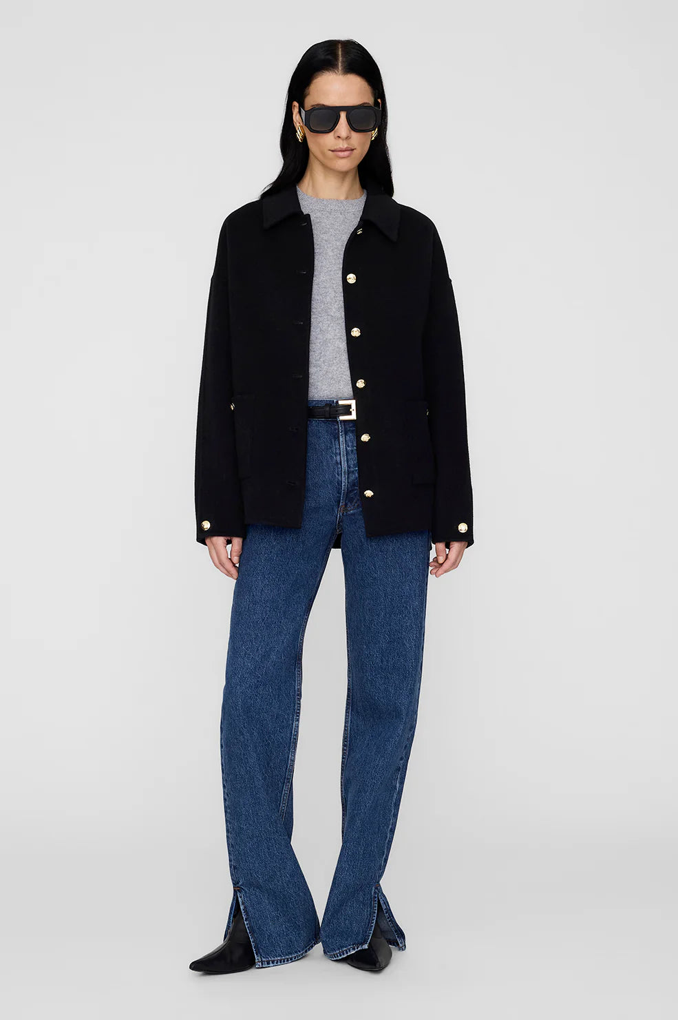 Luca jacket, Black cashmere blend