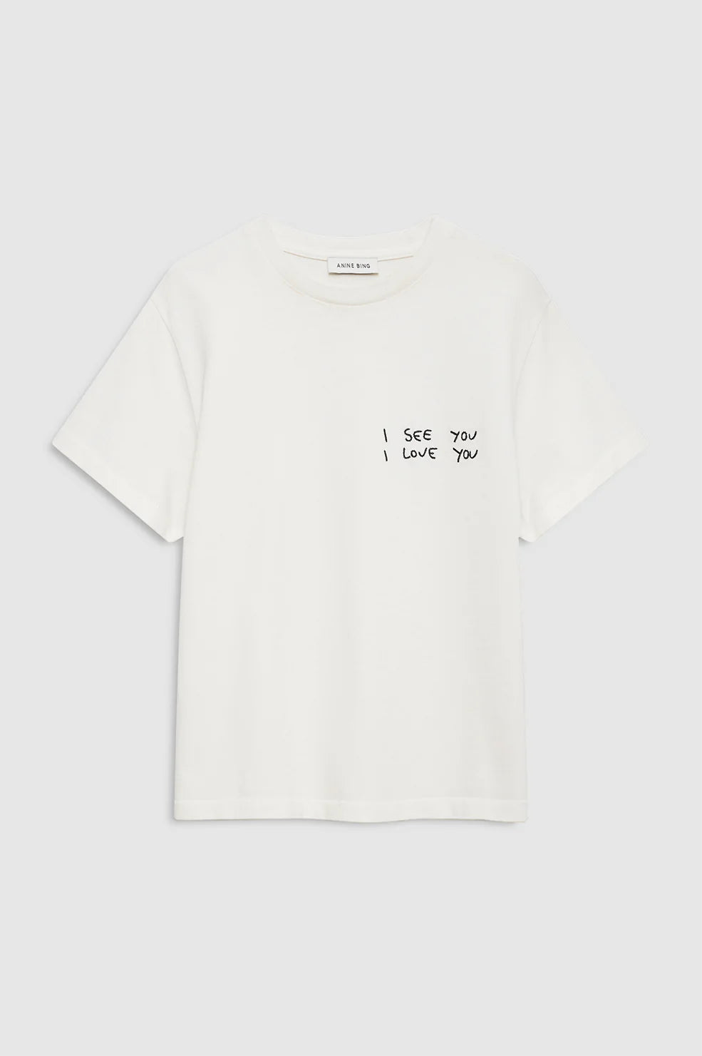 Shelley tee I see you I love you, washed cream