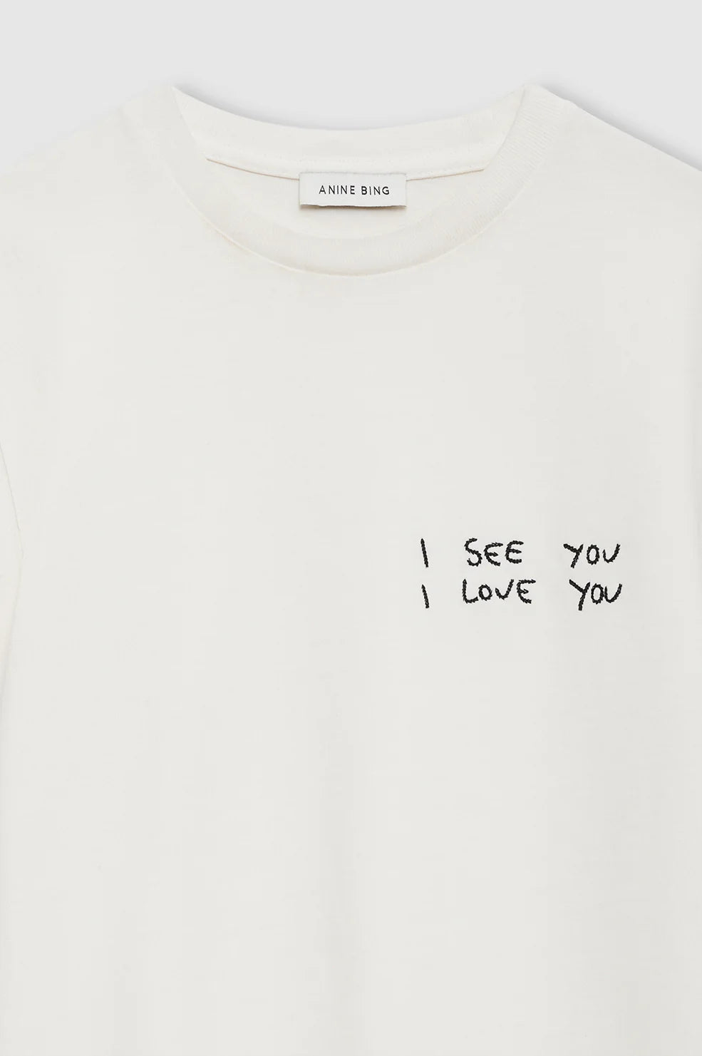 Shelley tee I see you I love you, washed cream