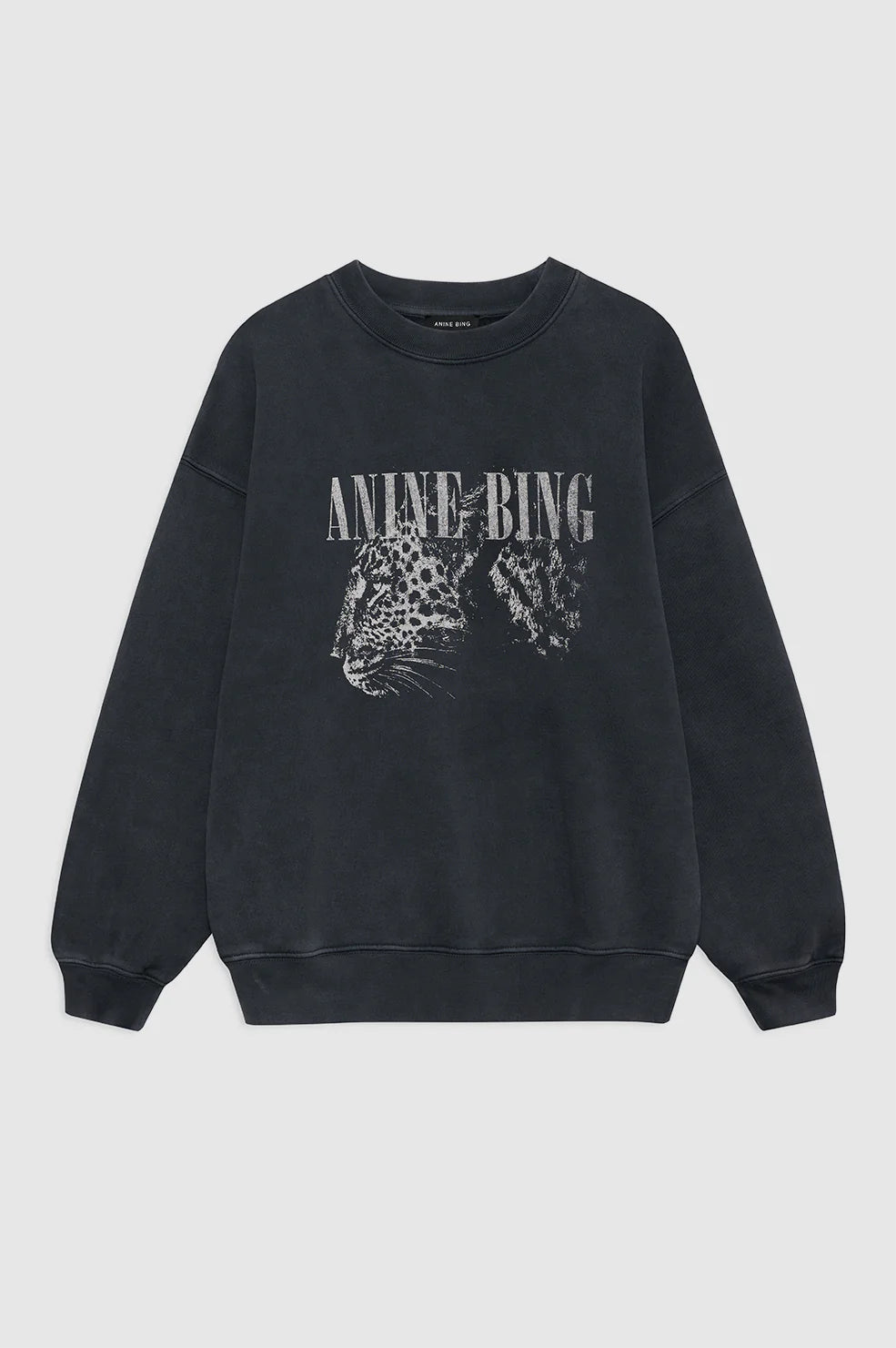 Spencer sweatshirt leopard, washed black