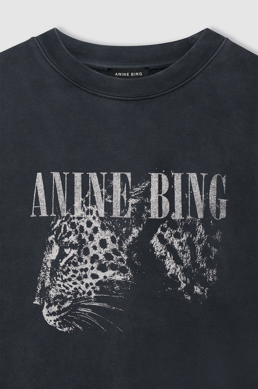 Spencer sweatshirt leopard, washed black