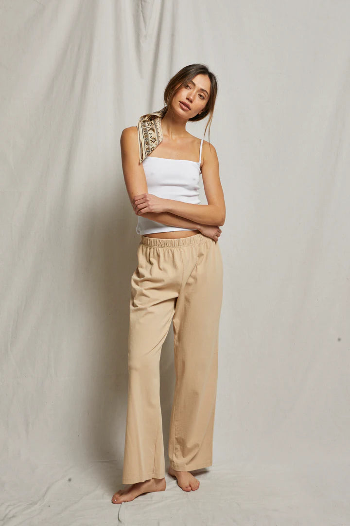 Adele supima cotton pants, sand dune