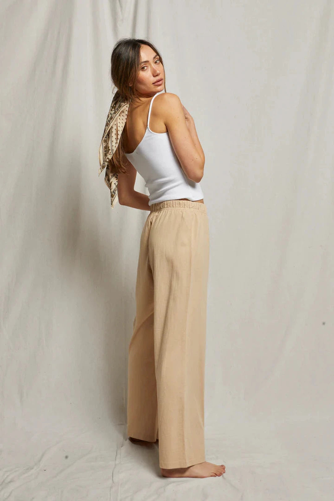 Adele supima cotton pants, sand dune