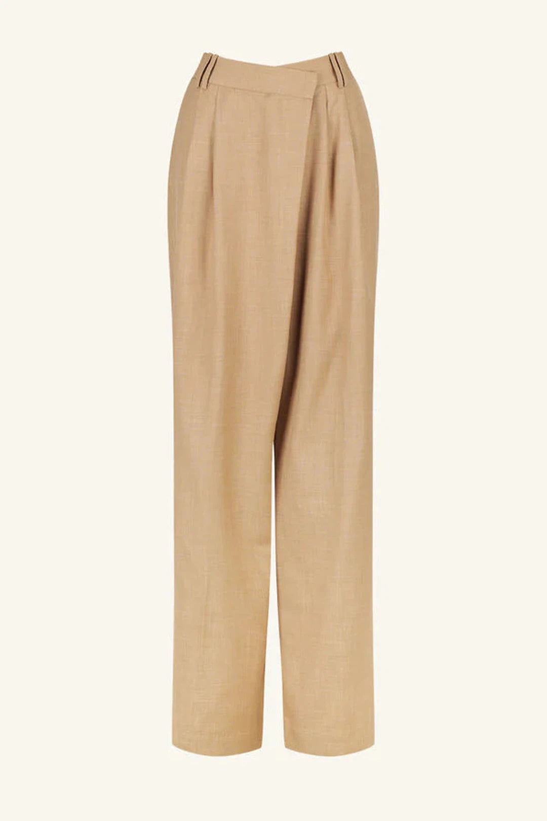 asher asymmetrical pleat front pant - latte