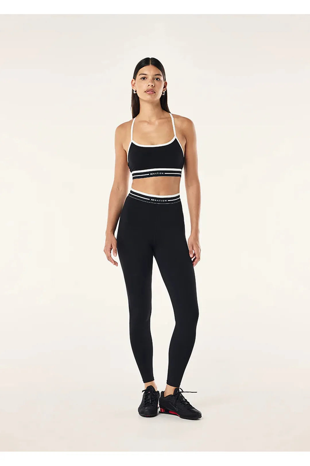 Avant full length legging, black & whisper white
