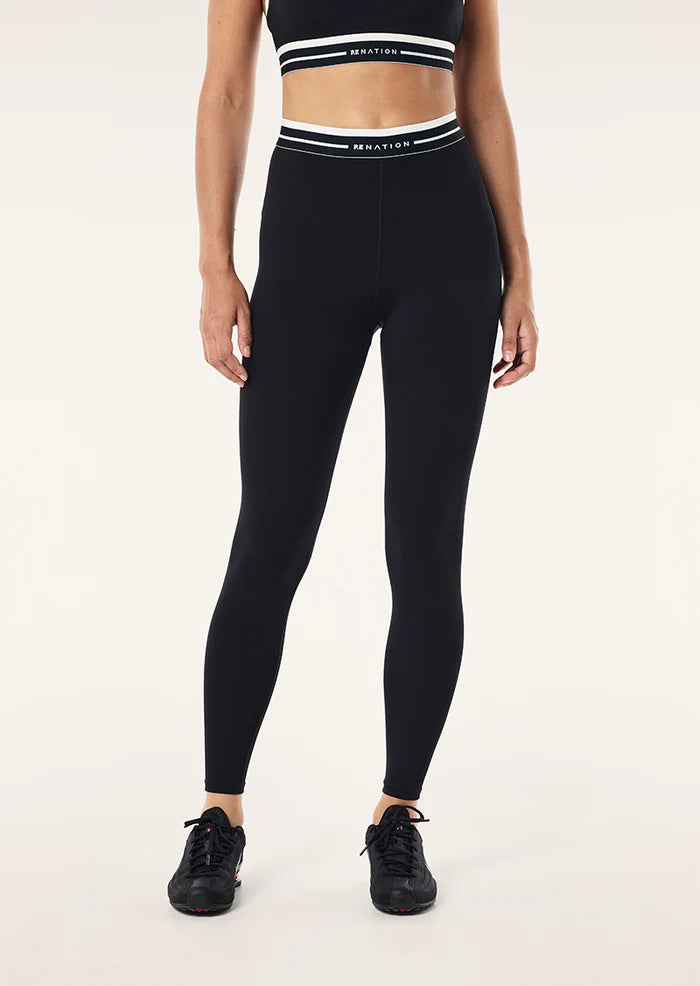 Avant full length legging, black & whisper white