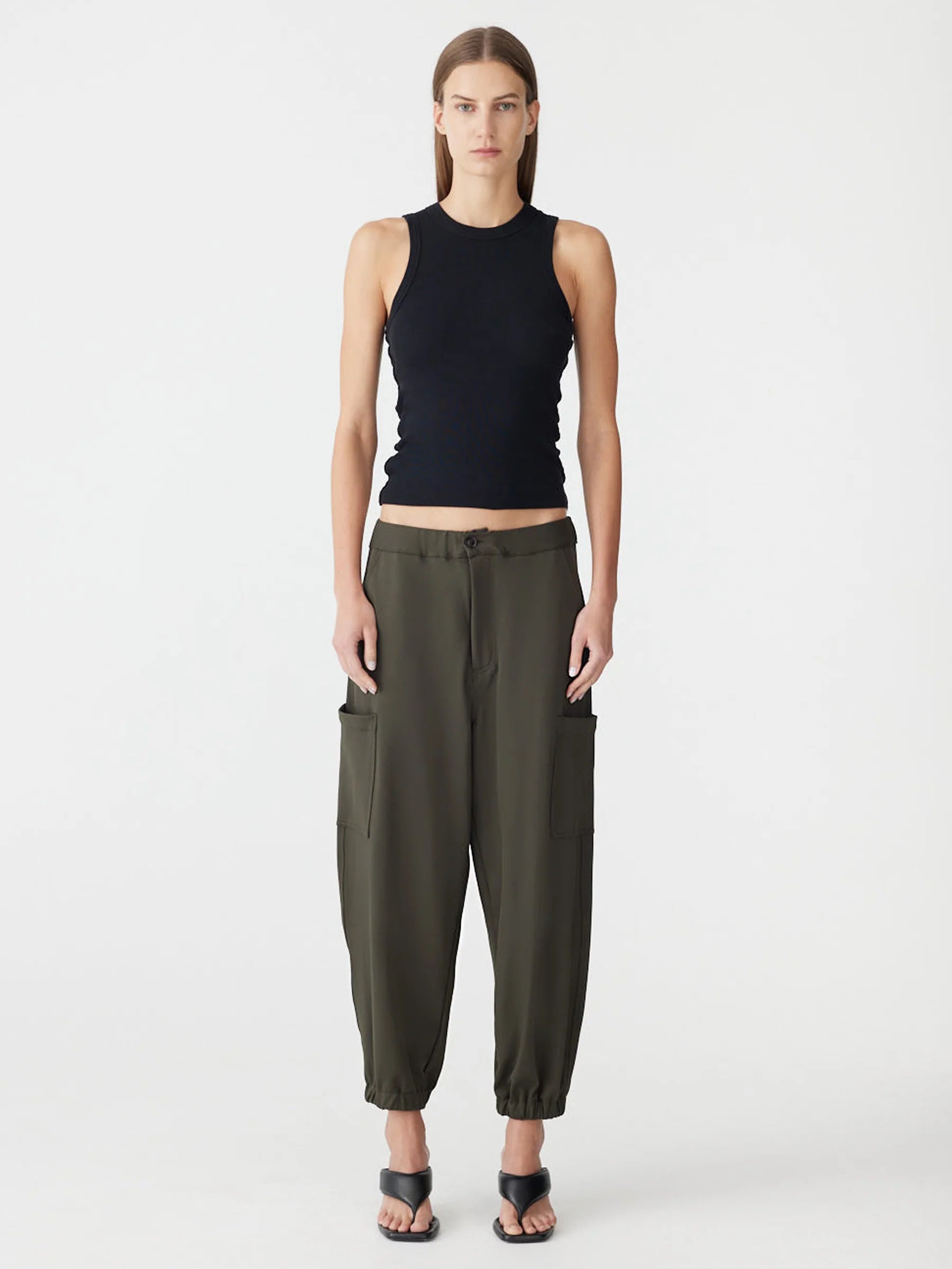 Stretch twill cargo pant, olive