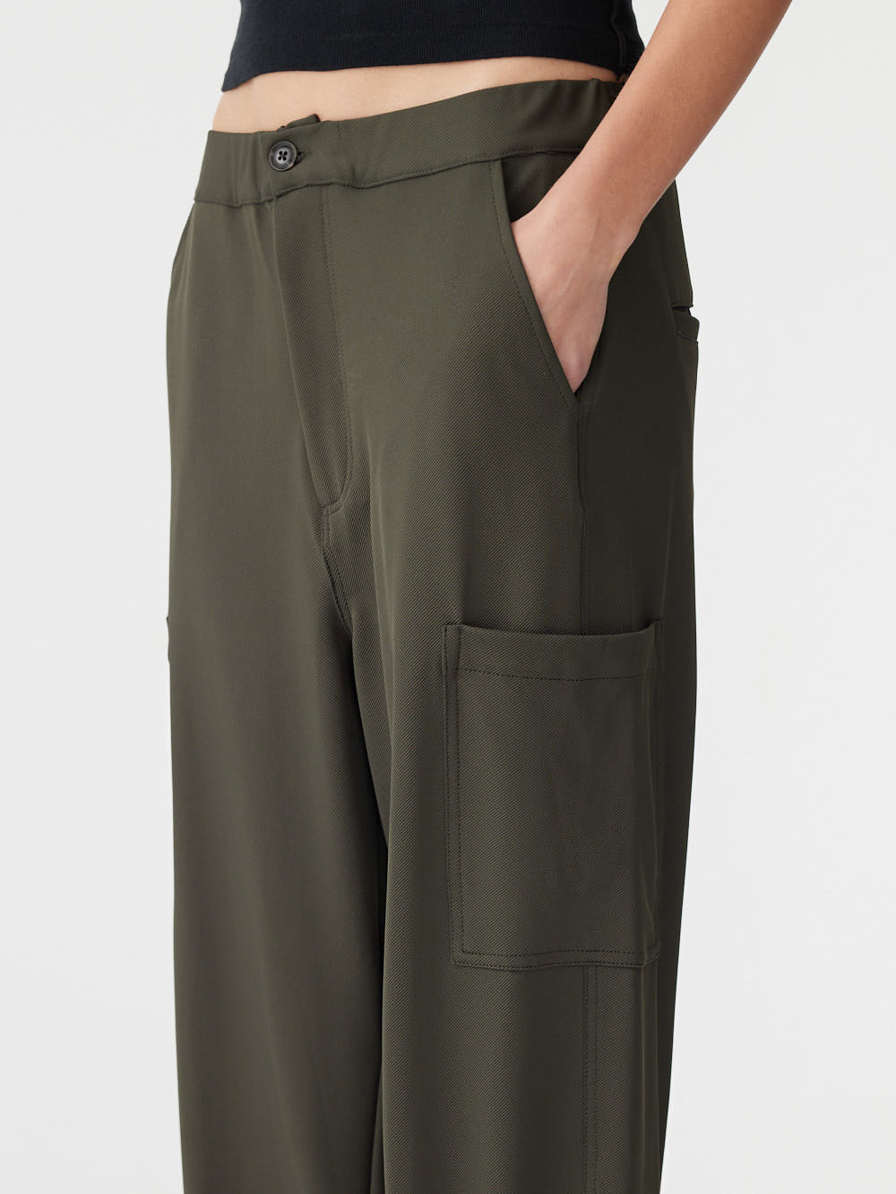 Stretch twill cargo pant, olive