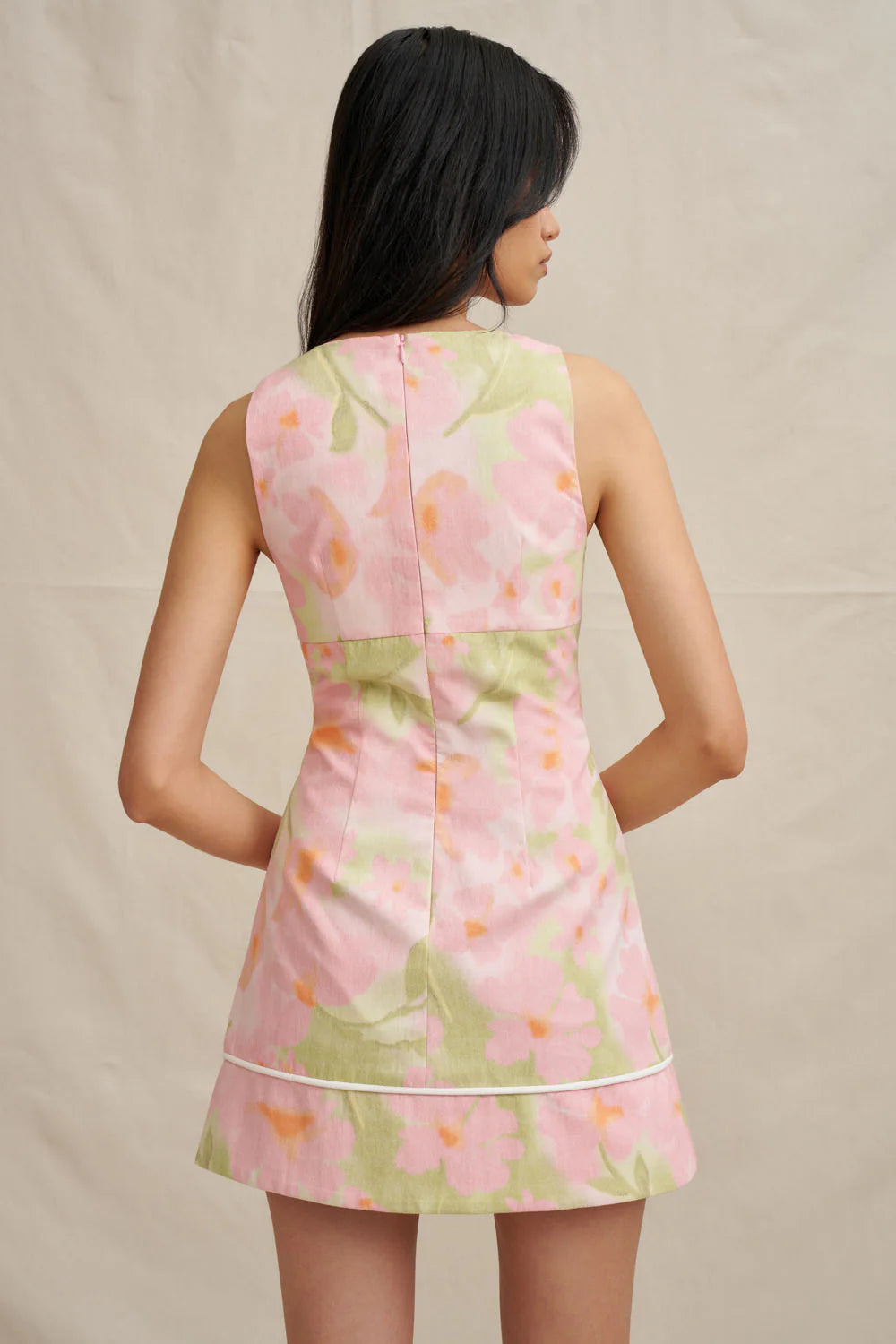 Azalia floral v front mini dress, sorbet floral
