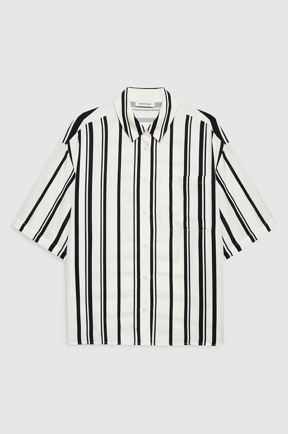 Coco shirt, Ivory & black monogram stripe