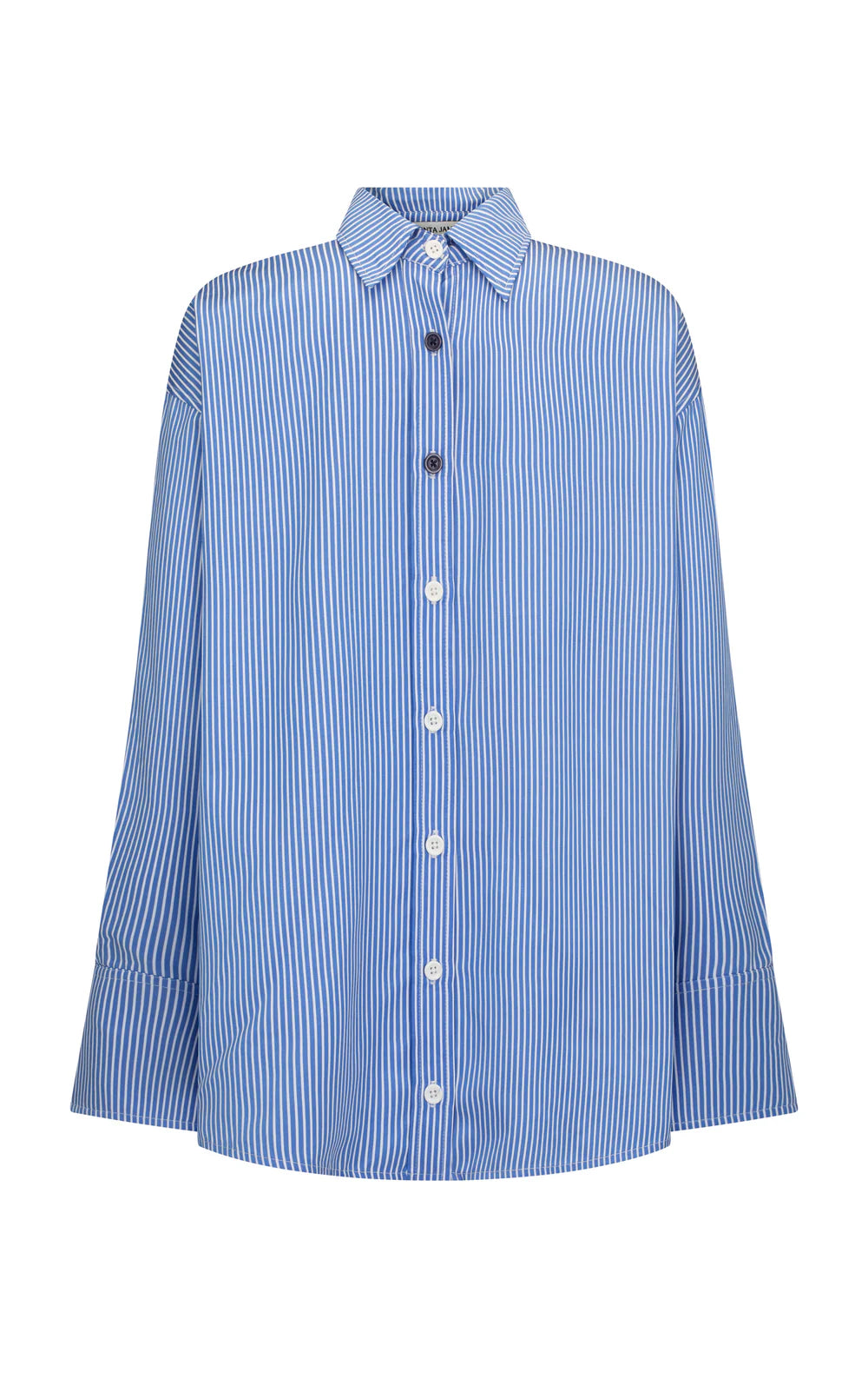 Libby cotton stripe shirt, sky blue stripe