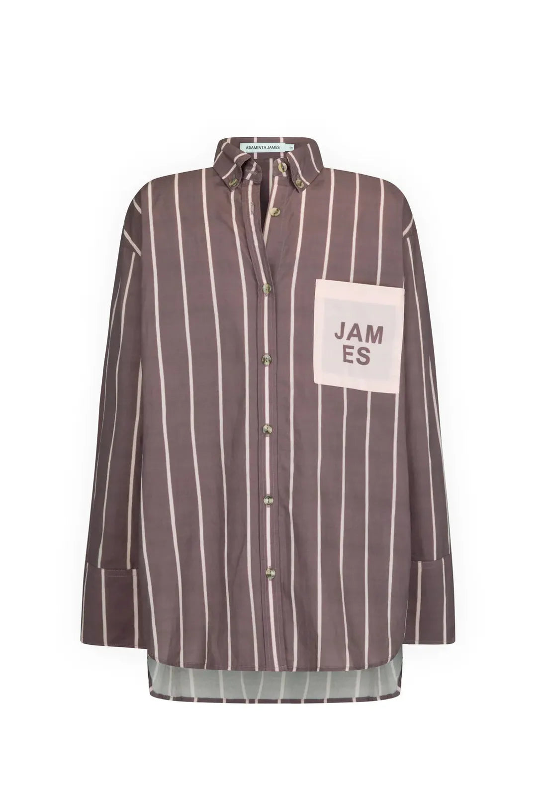 alpine cotton stripe shirt, red wine