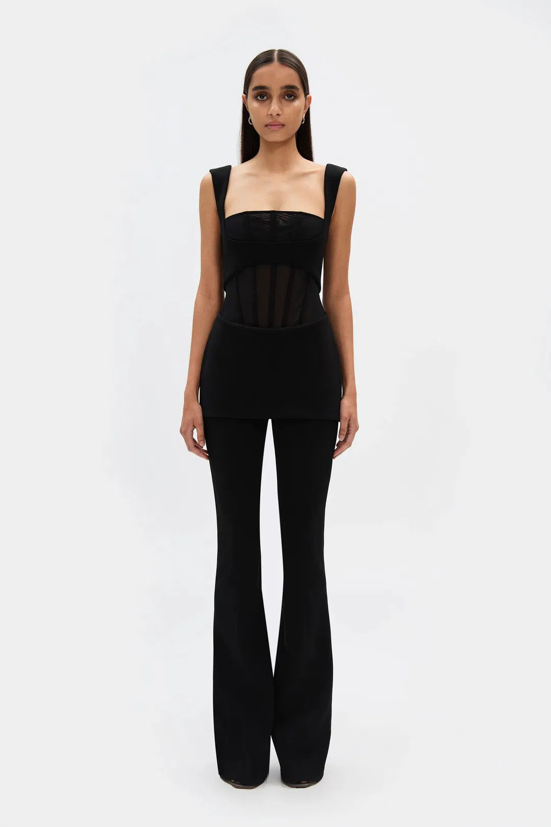 The Ines bonded jumpsuit, black