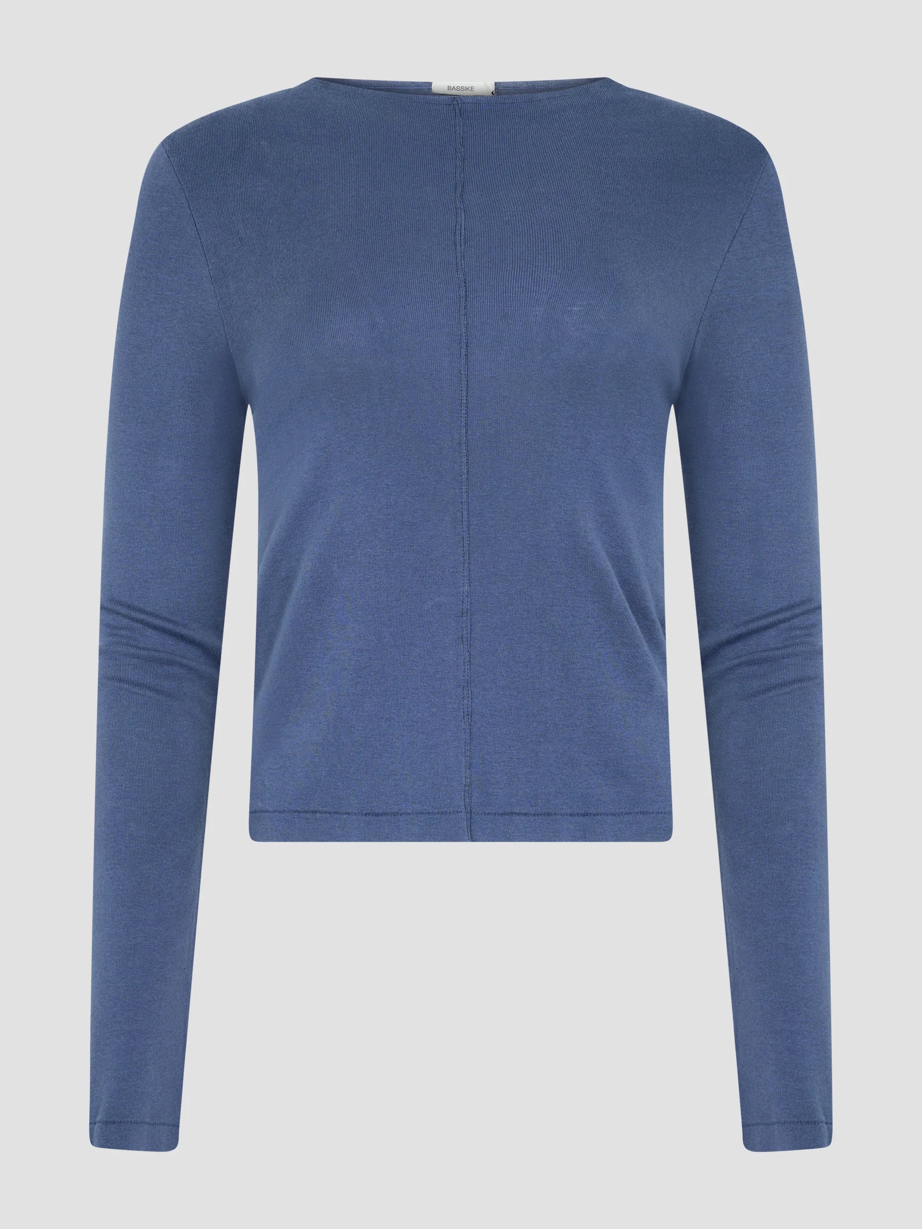 Front Seam Rib Long Sleeve T-Shirt, midnight