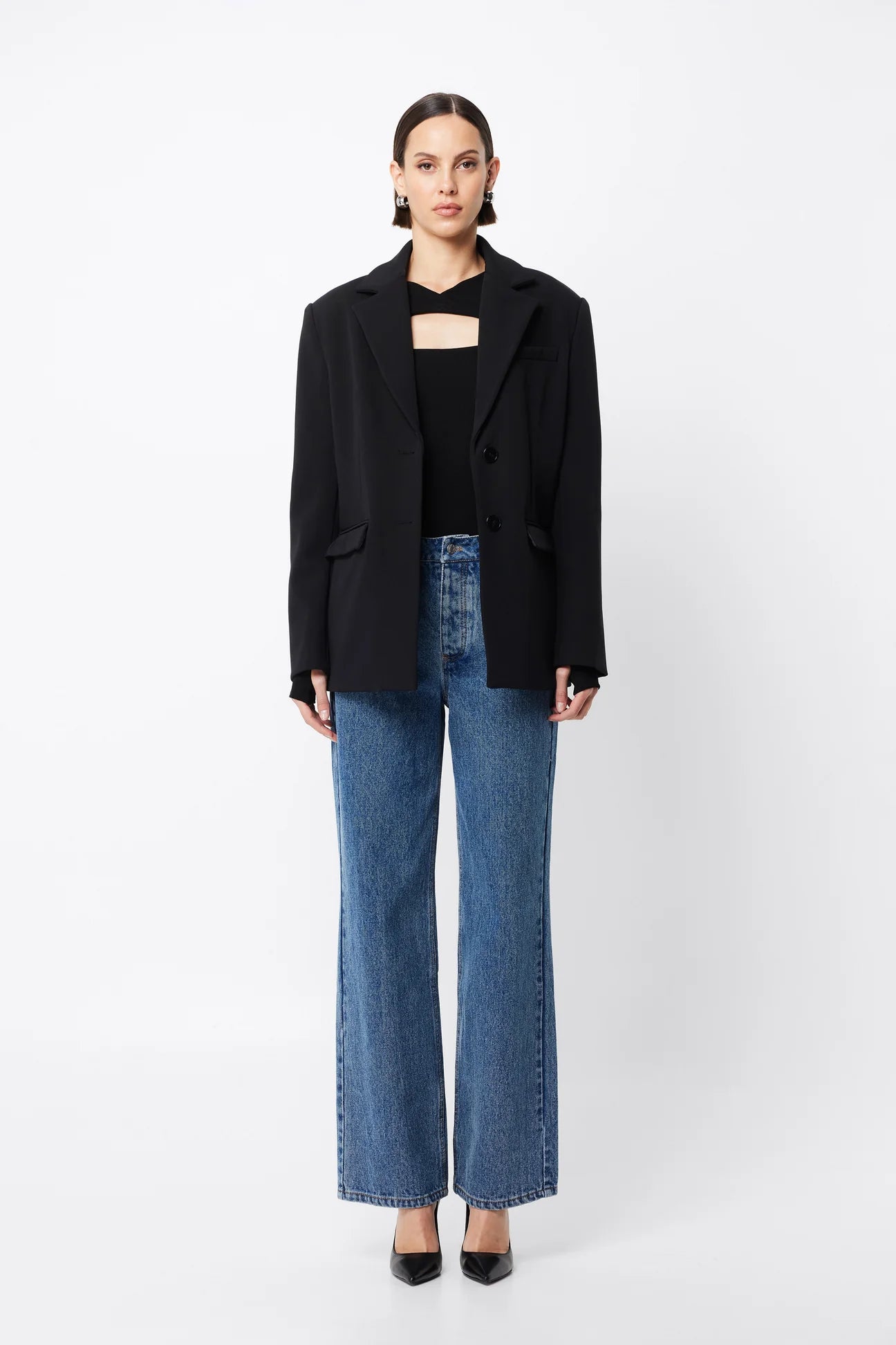 bexley wide leg jean, blue (preorder)