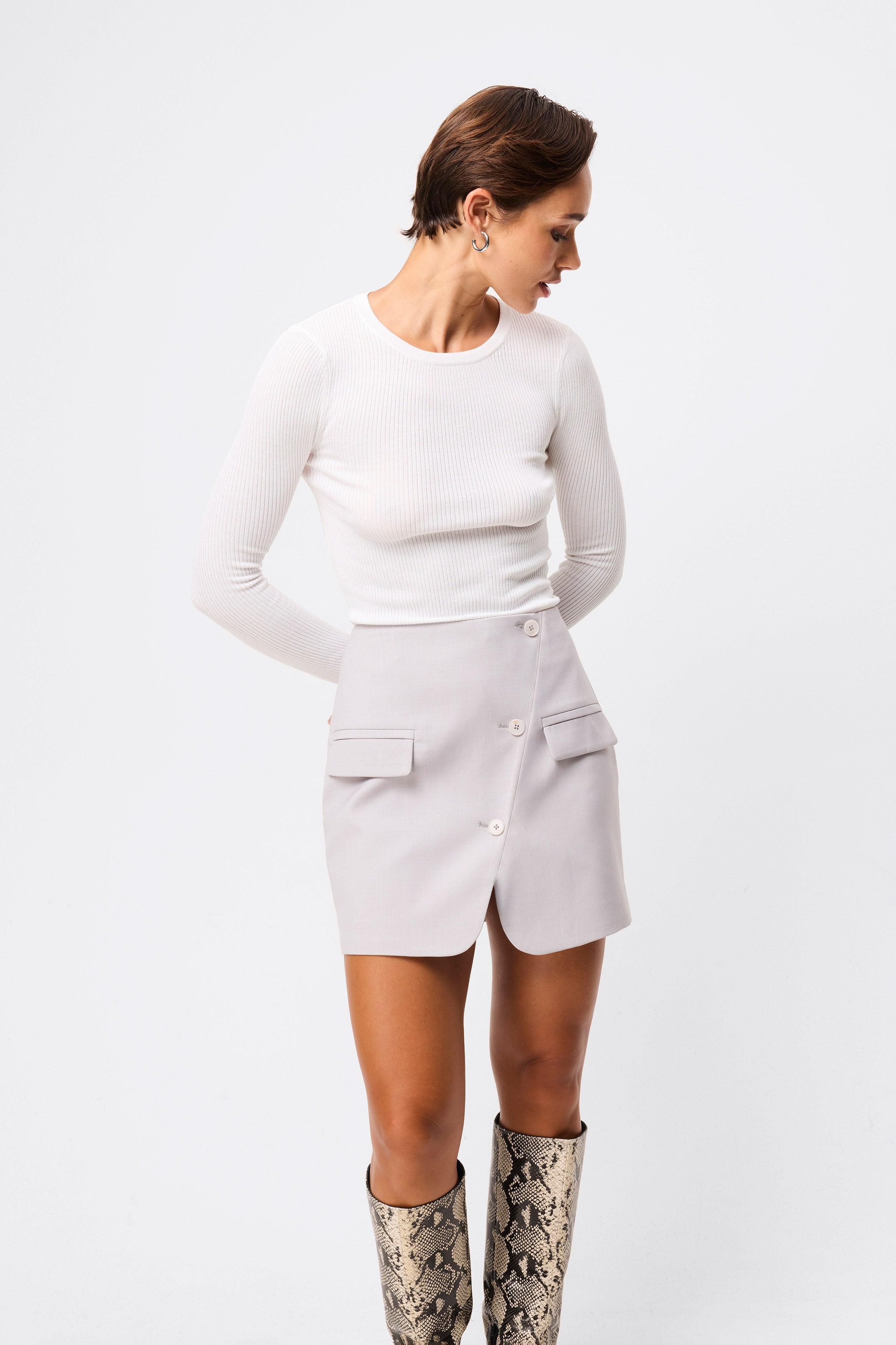 By your side mini skirt, grey