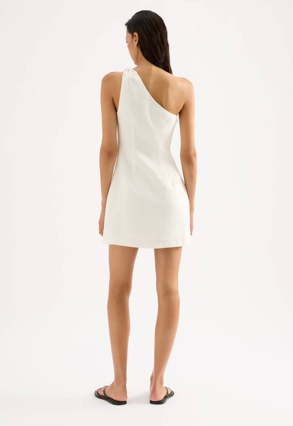 Avery linen mini dress, white