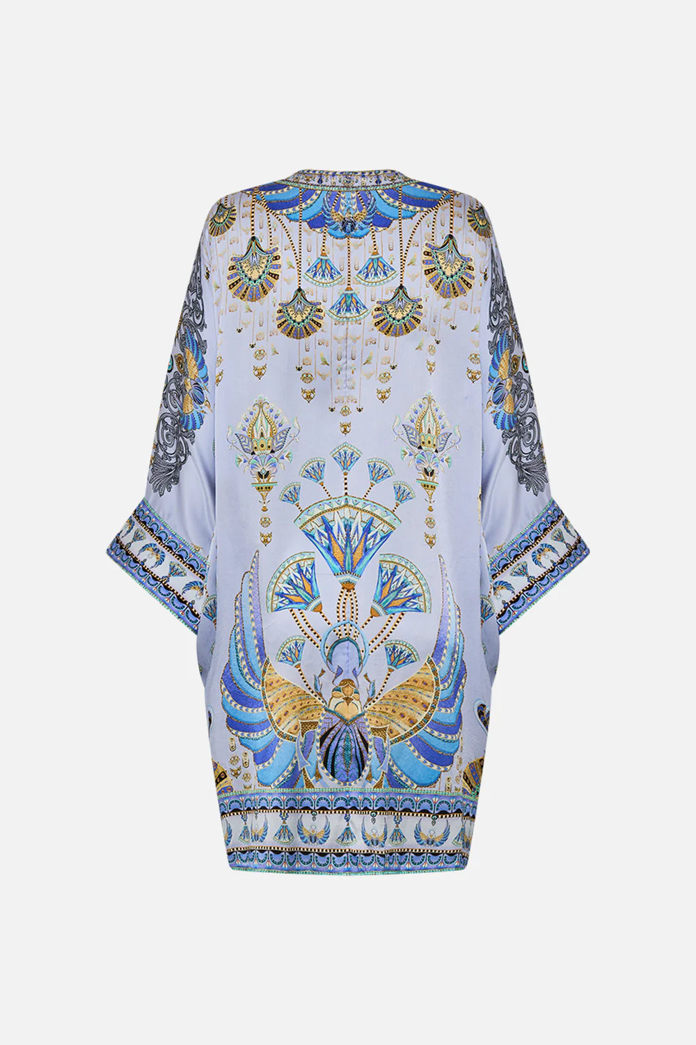 Pierced V neck short kaftan, under scarab skies